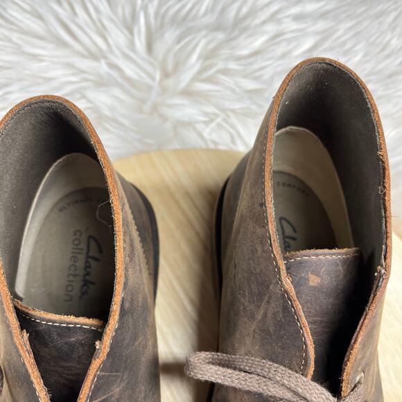 Clarks Bushacre 2 Chukka Desert Boots Mens Sz 8.5M Brown Beeswax Leather Brown - Picture 6 of 10